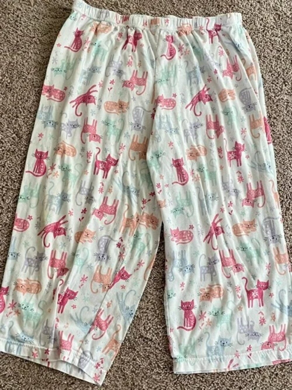 Women's Secret Treasures Cat Print Pajama Bottom Size XL
